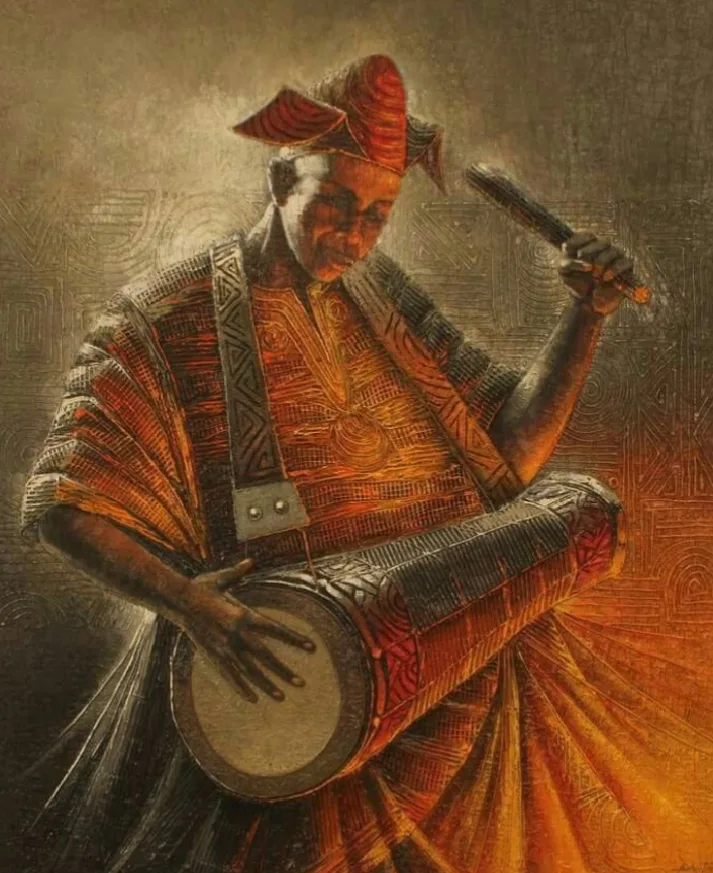 A Yoruba talking drum (dùndún)